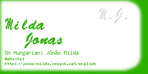 milda jonas business card